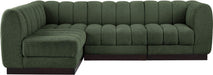 Meridian Furniture - Quinn 101" Green Chenille Fabric Upholstered 4pc. Sectional - 124Green-Sec4A - GreatFurnitureDeal