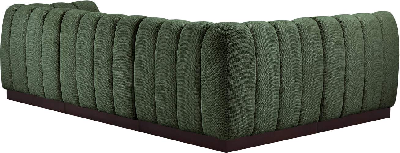 Meridian Furniture - Quinn 101" Green Chenille Fabric Upholstered 4pc. Sectional - 124Green-Sec4A - GreatFurnitureDeal