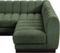 Meridian Furniture - Quinn 133" Green Chenille Fabric Upholstered 5pc. Sectional - 124Green-Sec5A - GreatFurnitureDeal