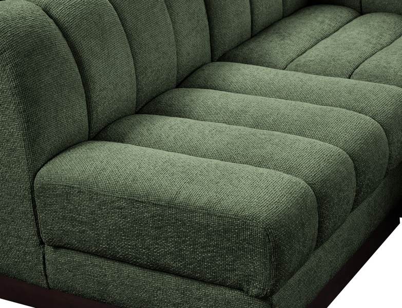 Meridian Furniture - Quinn 133" Green Chenille Fabric Upholstered 5pc. Sectional - 124Green-Sec5A - GreatFurnitureDeal