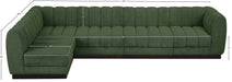 Meridian Furniture - Quinn 133" Green Chenille Fabric Upholstered 5pc. Sectional - 124Green-Sec5A - GreatFurnitureDeal