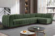 Meridian Furniture - Quinn 133" Green Chenille Fabric Upholstered 5pc. Sectional - 124Green-Sec5A - GreatFurnitureDeal