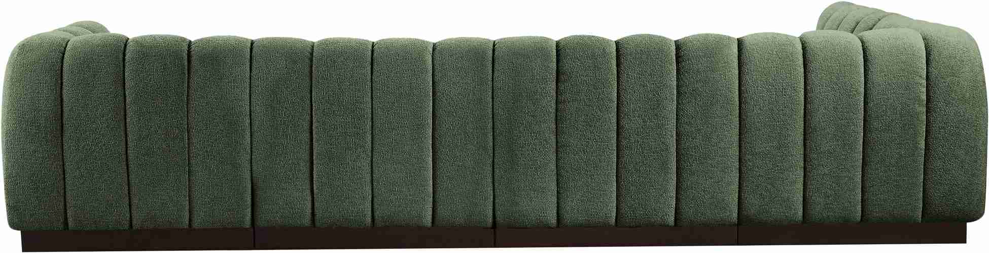 Meridian Furniture - Quinn 133" Green Chenille Fabric Upholstered 5pc. Sectional - 124Green-Sec5A - GreatFurnitureDeal