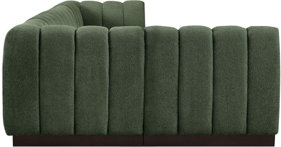 Meridian Furniture - Quinn 133" Green Chenille Fabric Upholstered 5pc. Sectional - 124Green-Sec5A - GreatFurnitureDeal