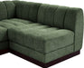 Meridian Furniture - Quinn 133" Green Chenille Fabric Upholstered 5pc. Sectional - 124Green-Sec5A - GreatFurnitureDeal