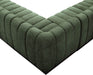 Meridian Furniture - Quinn 197" Green Chenille Fabric Upholstered 7pc. Sectional - 124Green-Sec7B - GreatFurnitureDeal
