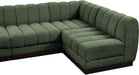 Meridian Furniture - Quinn 197" Green Chenille Fabric Upholstered 7pc. Sectional - 124Green-Sec7B - GreatFurnitureDeal