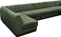 Meridian Furniture - Quinn 197" Green Chenille Fabric Upholstered 7pc. Sectional - 124Green-Sec7B - GreatFurnitureDeal