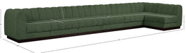 Meridian Furniture - Quinn 197" Green Chenille Fabric Upholstered 7pc. Sectional - 124Green-Sec7B - GreatFurnitureDeal