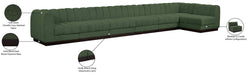 Meridian Furniture - Quinn 197" Green Chenille Fabric Upholstered 7pc. Sectional - 124Green-Sec7B - GreatFurnitureDeal