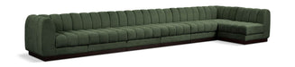 Meridian Furniture - Quinn 197" Green Chenille Fabric Upholstered 7pc. Sectional - 124Green-Sec7B - GreatFurnitureDeal