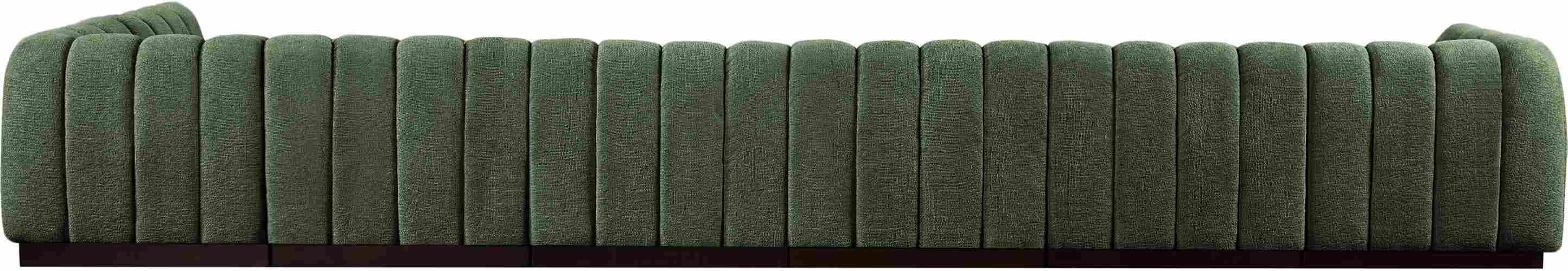 Meridian Furniture - Quinn 197" Green Chenille Fabric Upholstered 7pc. Sectional - 124Green-Sec7B - GreatFurnitureDeal
