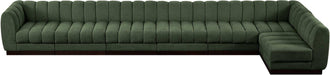 Meridian Furniture - Quinn 197" Green Chenille Fabric Upholstered 7pc. Sectional - 124Green-Sec7B - GreatFurnitureDeal