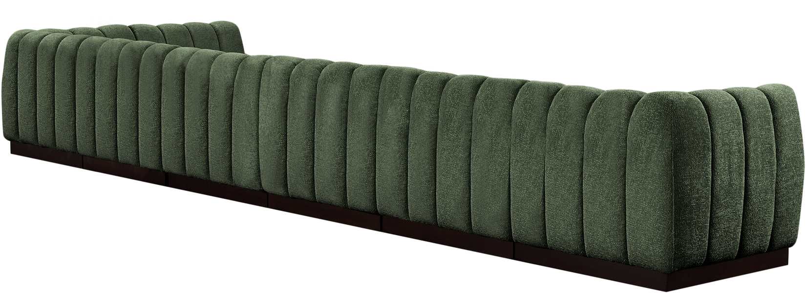 Meridian Furniture - Quinn 197" Green Chenille Fabric Upholstered 7pc. Sectional - 124Green-Sec7B - GreatFurnitureDeal