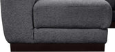 Meridian Furniture - Quinn 133" Grey Chenille Fabric Upholstered 6pc. Sectional - 124Grey-Sec6A - GreatFurnitureDeal
