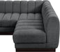Meridian Furniture - Quinn 133" Grey Chenille Fabric Upholstered 6pc. Sectional - 124Grey-Sec6A - GreatFurnitureDeal
