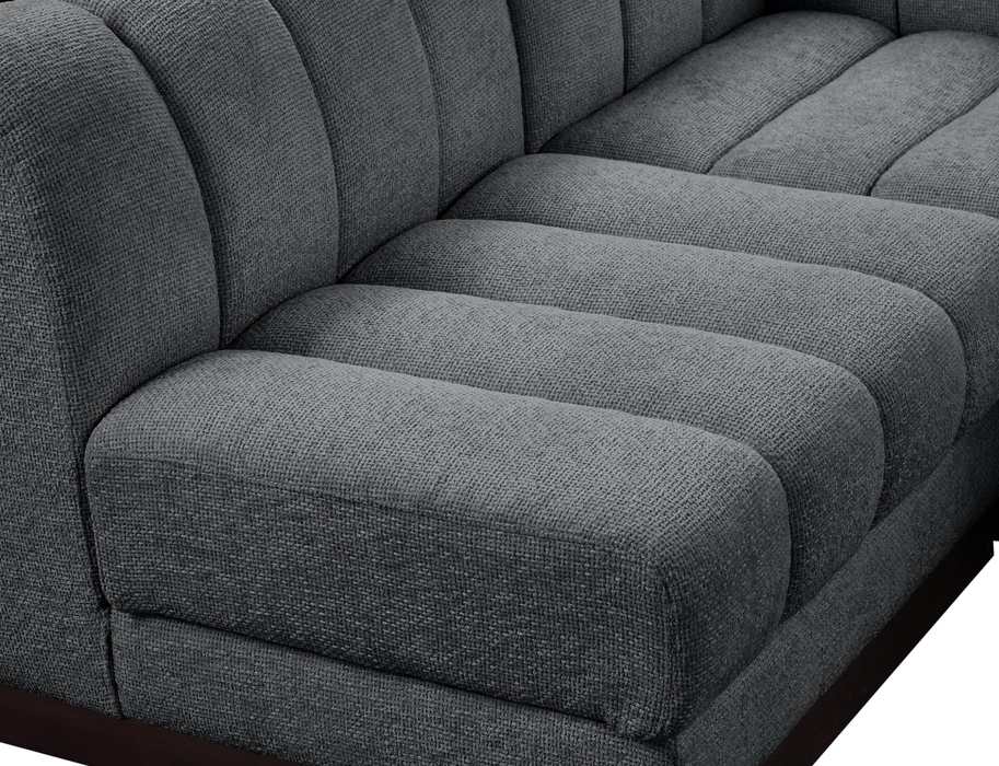 Meridian Furniture - Quinn 133" Grey Chenille Fabric Upholstered 6pc. Sectional - 124Grey-Sec6A - GreatFurnitureDeal