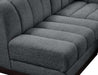Meridian Furniture - Quinn 133" Grey Chenille Fabric Upholstered 6pc. Sectional - 124Grey-Sec6A - GreatFurnitureDeal