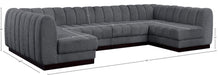 Meridian Furniture - Quinn 133" Grey Chenille Fabric Upholstered 6pc. Sectional - 124Grey-Sec6A - GreatFurnitureDeal