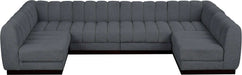 Meridian Furniture - Quinn 133" Grey Chenille Fabric Upholstered 6pc. Sectional - 124Grey-Sec6A - GreatFurnitureDeal