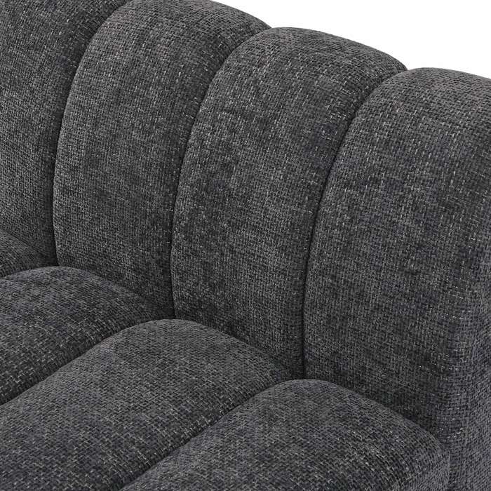 Meridian Furniture - Quinn 133" Grey Chenille Fabric Upholstered 6pc. Sectional - 124Grey-Sec6A - GreatFurnitureDeal
