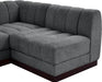 Meridian Furniture - Quinn 133" Grey Chenille Fabric Upholstered 6pc. Sectional - 124Grey-Sec6A - GreatFurnitureDeal