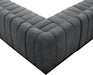 Meridian Furniture - Quinn 197" Grey Chenille Fabric Upholstered 7pc. Sectional - 124Grey-Sec7B - GreatFurnitureDeal