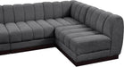 Meridian Furniture - Quinn 197" Grey Chenille Fabric Upholstered 7pc. Sectional - 124Grey-Sec7B - GreatFurnitureDeal