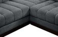 Meridian Furniture - Quinn 197" Grey Chenille Fabric Upholstered 7pc. Sectional - 124Grey-Sec7B - GreatFurnitureDeal