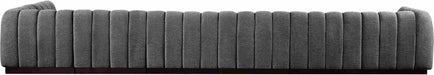 Meridian Furniture - Quinn 197" Grey Chenille Fabric Upholstered 7pc. Sectional - 124Grey-Sec7B - GreatFurnitureDeal
