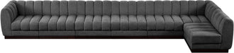 Meridian Furniture - Quinn 197" Grey Chenille Fabric Upholstered 7pc. Sectional - 124Grey-Sec7B - GreatFurnitureDeal