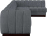 Meridian Furniture - Quinn 197" Grey Chenille Fabric Upholstered 7pc. Sectional - 124Grey-Sec7B - GreatFurnitureDeal