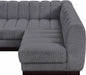 Meridian Furniture - Quinn 229" Grey Chenille Fabric Upholstered 9pc. Sectional - 124Grey-Sec9A - GreatFurnitureDeal