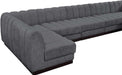 Meridian Furniture - Quinn 229" Grey Chenille Fabric Upholstered 9pc. Sectional - 124Grey-Sec9A - GreatFurnitureDeal