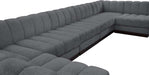 Meridian Furniture - Quinn 229" Grey Chenille Fabric Upholstered 9pc. Sectional - 124Grey-Sec9A - GreatFurnitureDeal