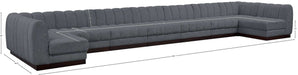 Meridian Furniture - Quinn 229" Grey Chenille Fabric Upholstered 9pc. Sectional - 124Grey-Sec9A - GreatFurnitureDeal