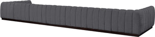 Meridian Furniture - Quinn 229" Grey Chenille Fabric Upholstered 9pc. Sectional - 124Grey-Sec9A - GreatFurnitureDeal
