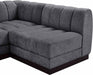 Meridian Furniture - Quinn 229" Grey Chenille Fabric Upholstered 9pc. Sectional - 124Grey-Sec9A - GreatFurnitureDeal