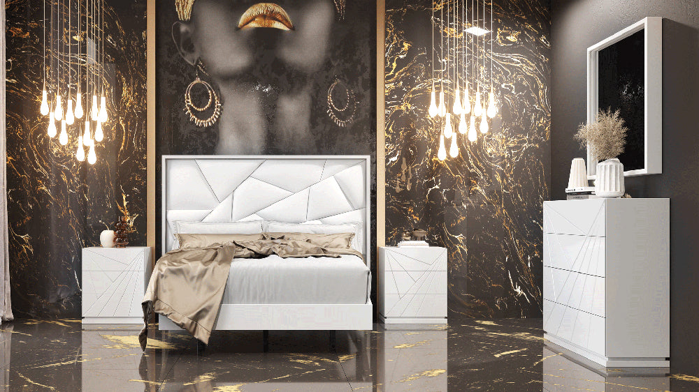 ESF Furniture - Avanty Queen Bed in White - AVANTYQS