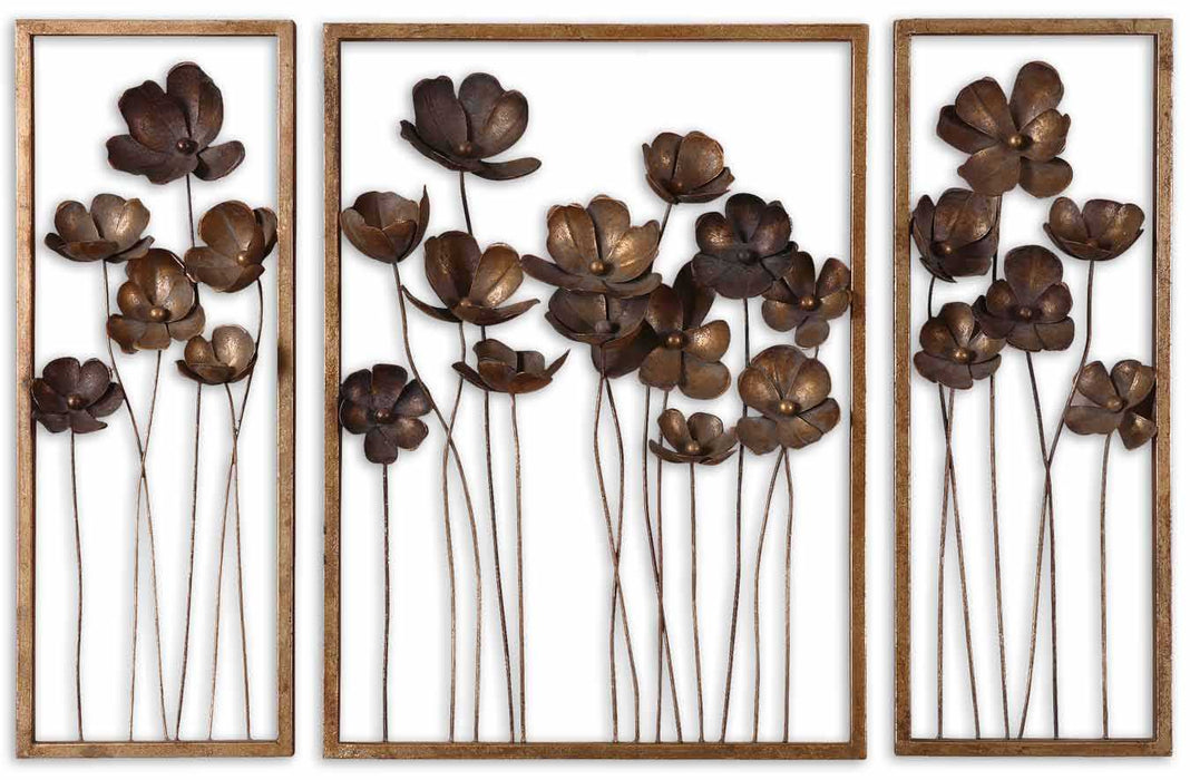Uttermost - Metal Tulips Wall Art Set/3 - 12785 - GreatFurnitureDeal