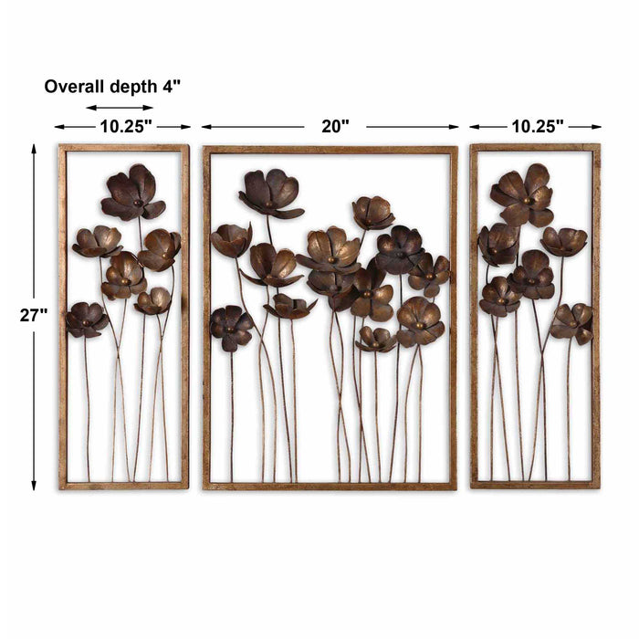 Uttermost - Metal Tulips Wall Art Set/3 - 12785