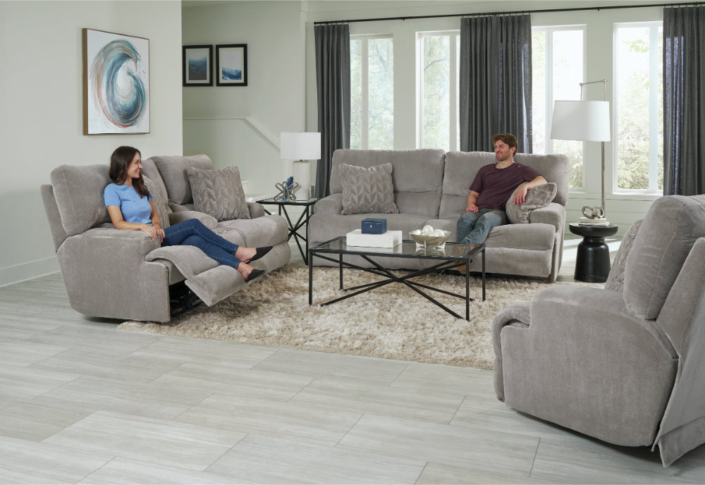 Catnapper - Renaldo 2 Piece Power Reclining Living Room Set in Stone - 61281-89-STONE - GreatFurnitureDeal