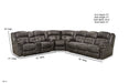 Motion Ease - Haven Reclining Console Sectional in Charcoal - 129-22 04 30-14 - GreatFurnitureDeal