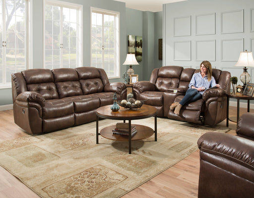 Motion Ease - Haven Double Reclining Sofa in Brown - 129-30-21 - GreatFurnitureDeal