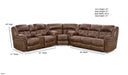 Motion Ease - Haven Reclining Console Sectional in Espresso - 129-22 04 30-21 - GreatFurnitureDeal