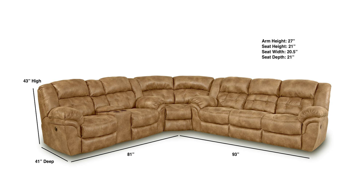 Motion Ease - Haven Manual Reclining Console Sectional in Almond - 129-22 04 30-18 - GreatFurnitureDeal