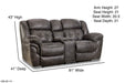 Motion Ease - Haven Reclining Console Loveseat in Charcoal - 129-22-14 - GreatFurnitureDeal