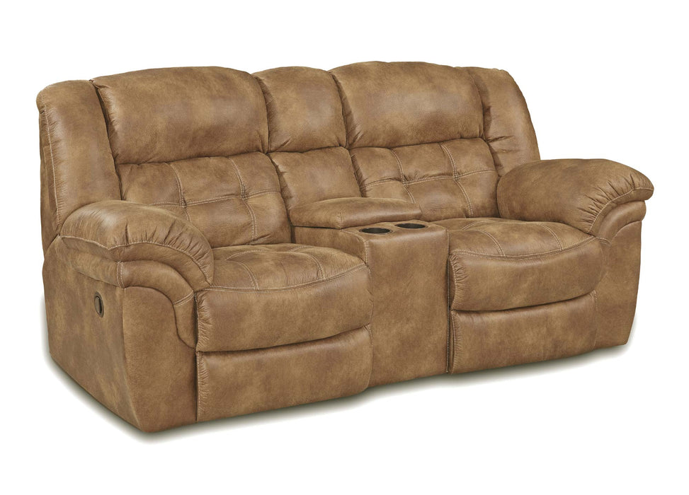 Motion Ease - Haven Manual Reclining Console Loveseat in Almond - 129-22-18 - GreatFurnitureDeal