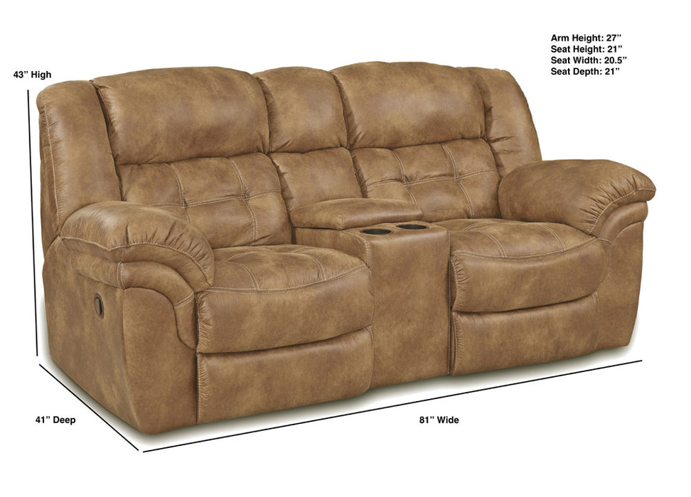 Motion Ease - Haven Power Console Loveseat in Almond - 129-29-18 - GreatFurnitureDeal