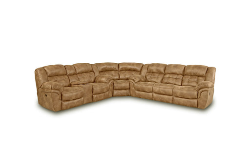 Motion Ease - Haven Manual Reclining Console Sectional in Almond - 129-29 04 39-18 - GreatFurnitureDeal